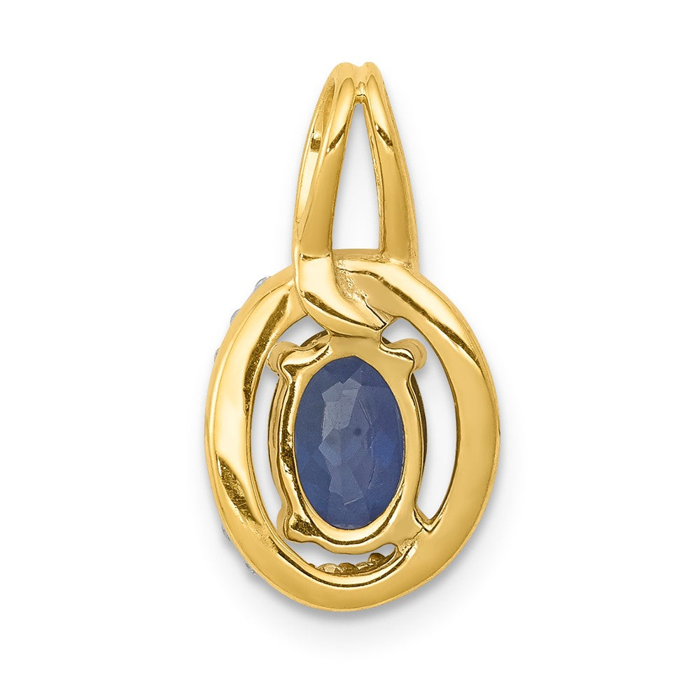 14k Diamond and .85 Sapphire Halo Pendant