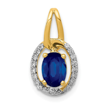 14k Diamond and .85 Sapphire Halo Pendant