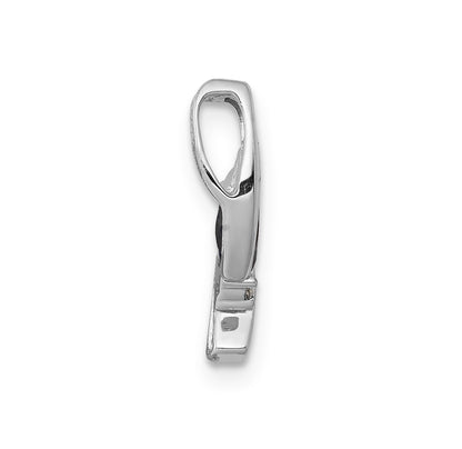 14k White Gold Diamond and .33 Oval Sapphire Chain Slide