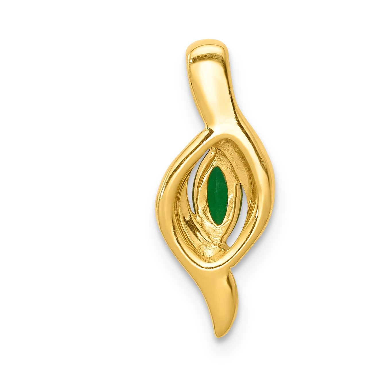 14k Diamond and Marquise Emerald Chain Slide