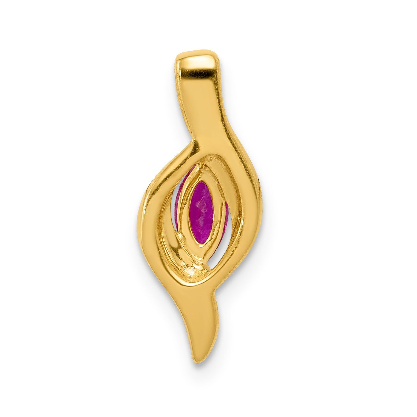14k Diamond and .25 Marquise Ruby Chain Slide