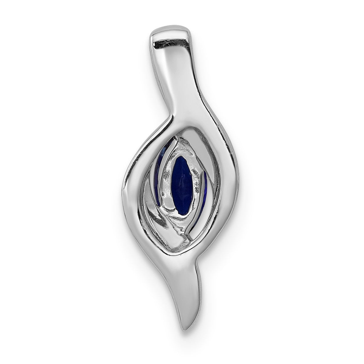 14k White Gold Diamond and .29 Marquise Sapphire Chain Slide
