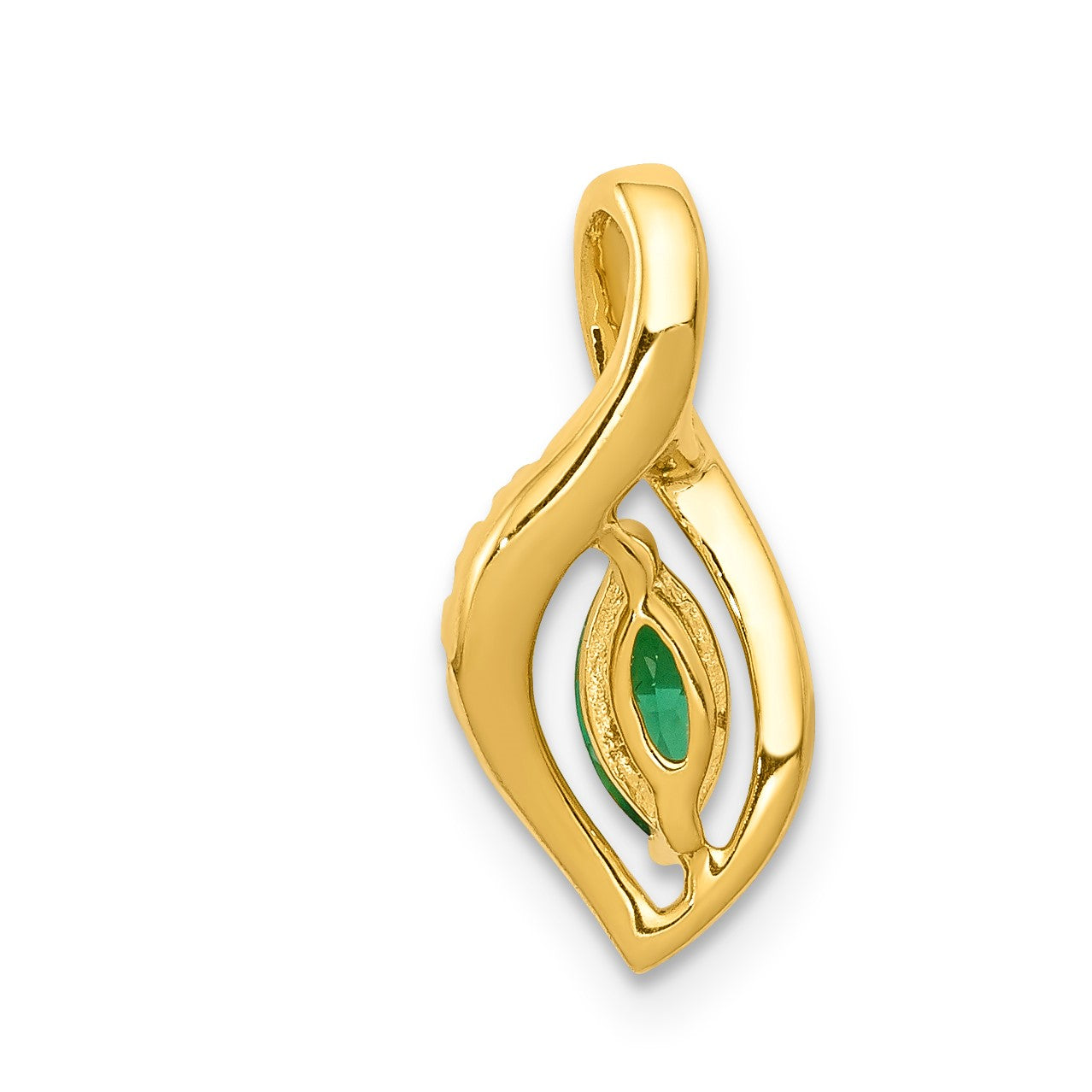 14k Diamond and Marquise Emerald Chain Slide