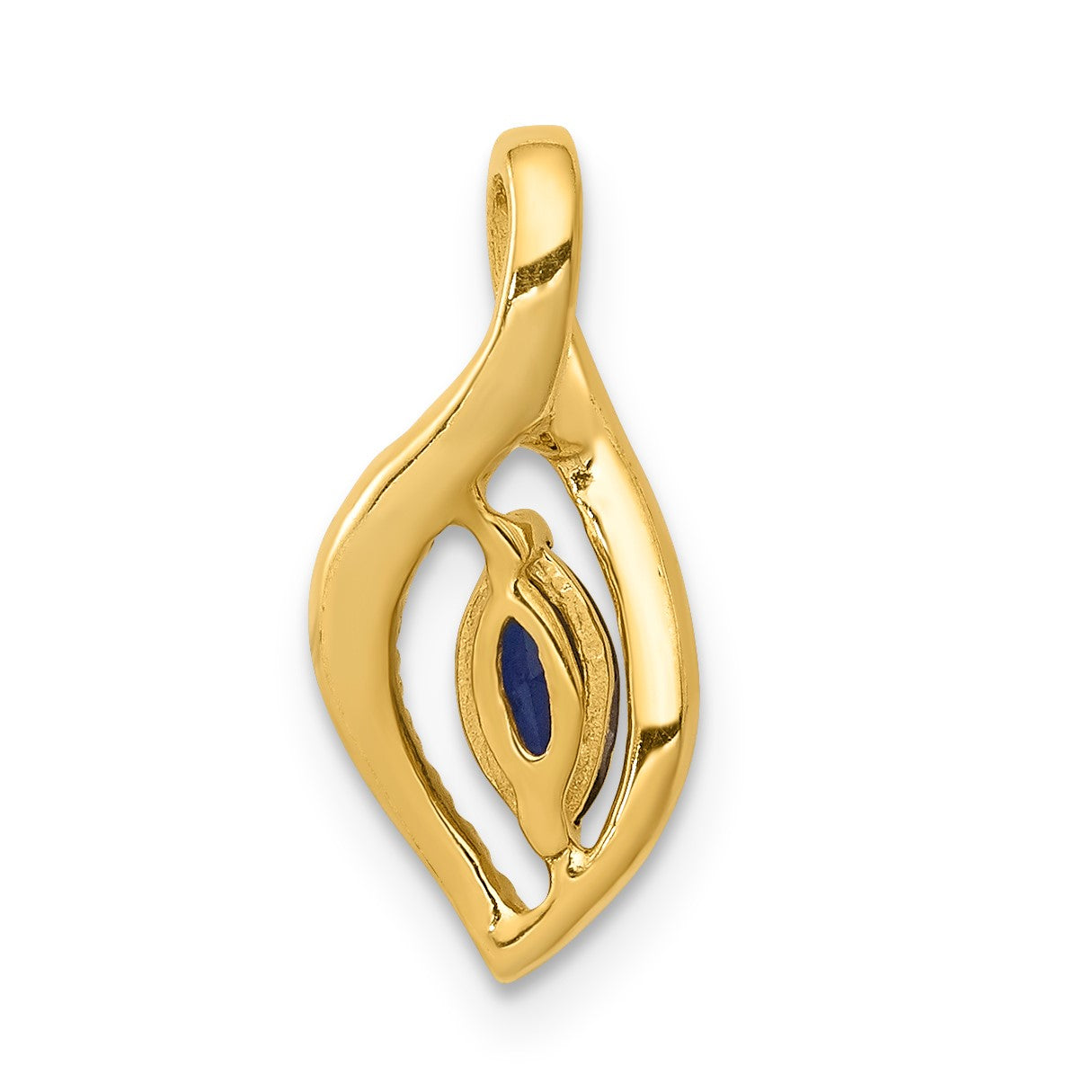 14k Diamond and .37 Marquise Sapphire Chain Slide