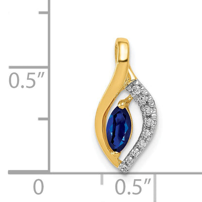 14k Diamond and .37 Marquise Sapphire Chain Slide
