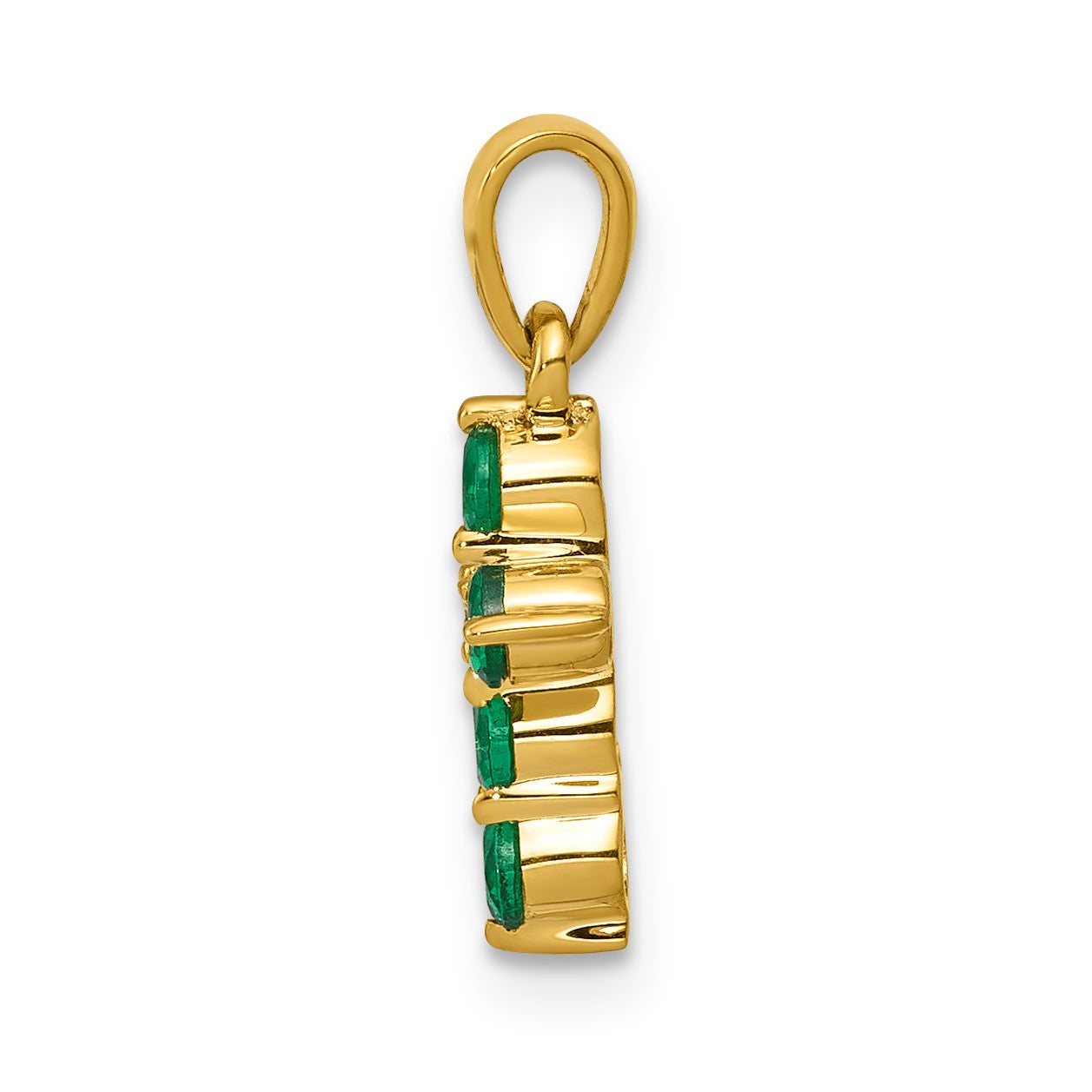 14k Emerald and Diamond Cross Pendant