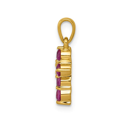 14k Ruby and Diamond Cross Pendant