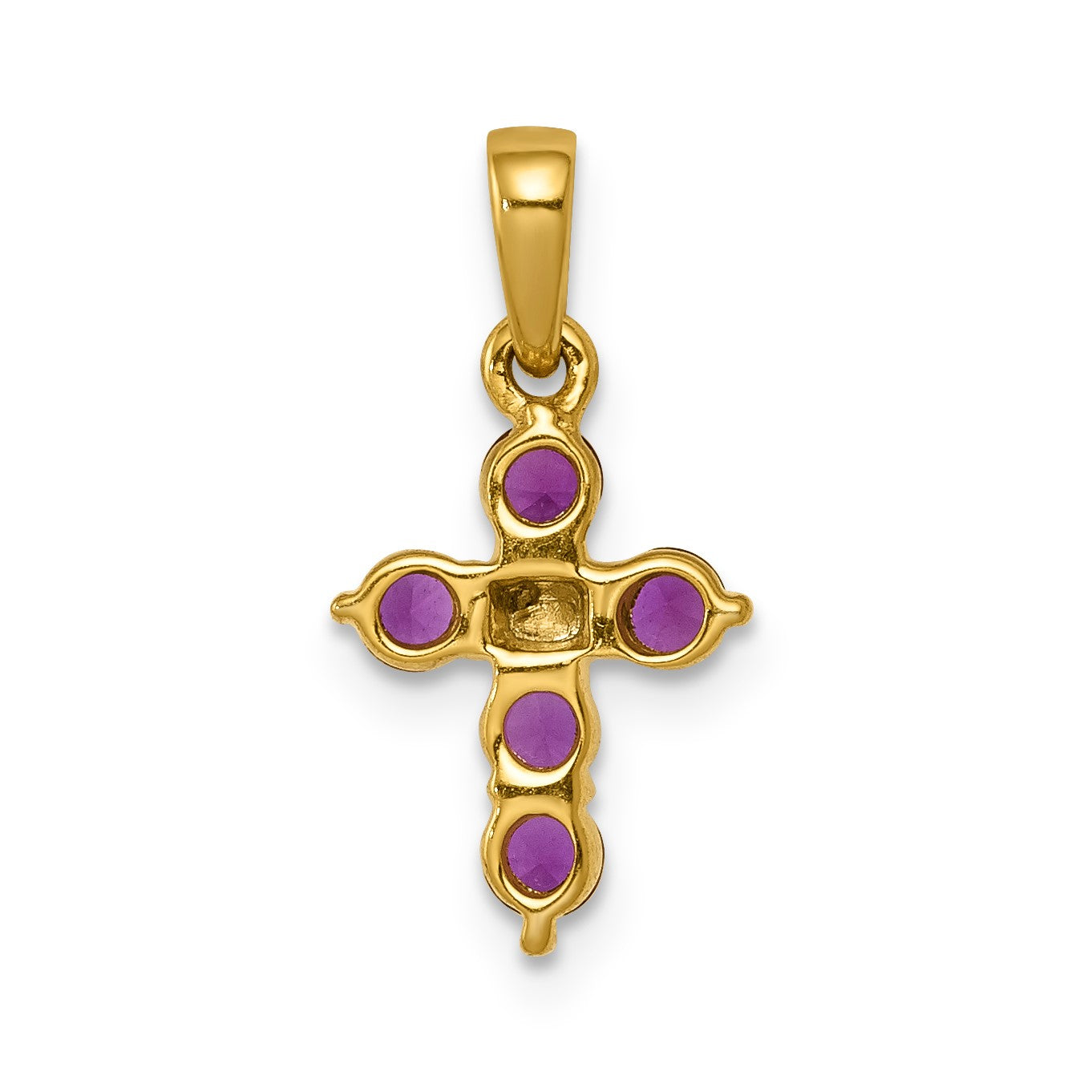 14k Ruby and Diamond Cross Pendant