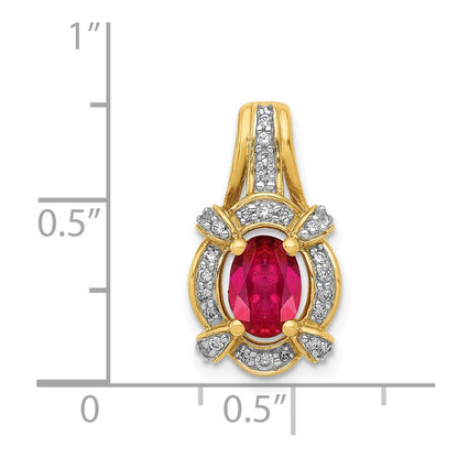 14k 1/5ct. Diamond and 1.10 Ruby Pendant