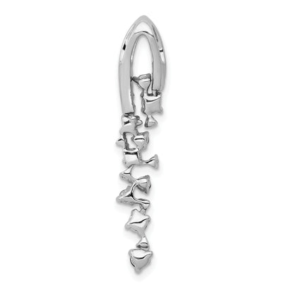14k White Gold 1/5 carat Diamond and .36 Sapphire Slide Fits up to 2mm Regular/3mm Fancy or Reversible Omega