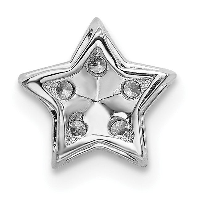 14k White Gold 1/10 carat Diamond Star Chain Slide Pendant