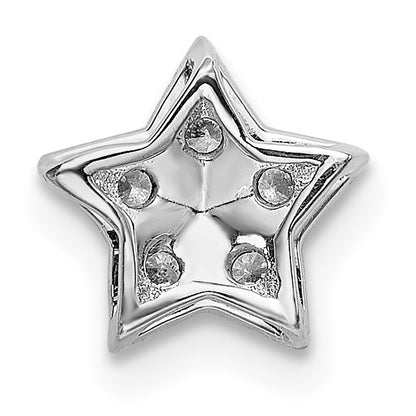 14k White Gold 1/10 carat Diamond Star Chain Slide Pendant