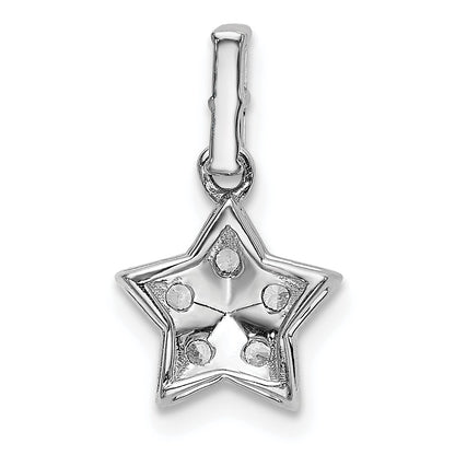 14k White Gold 1/8 carat Diamond Star Pendant