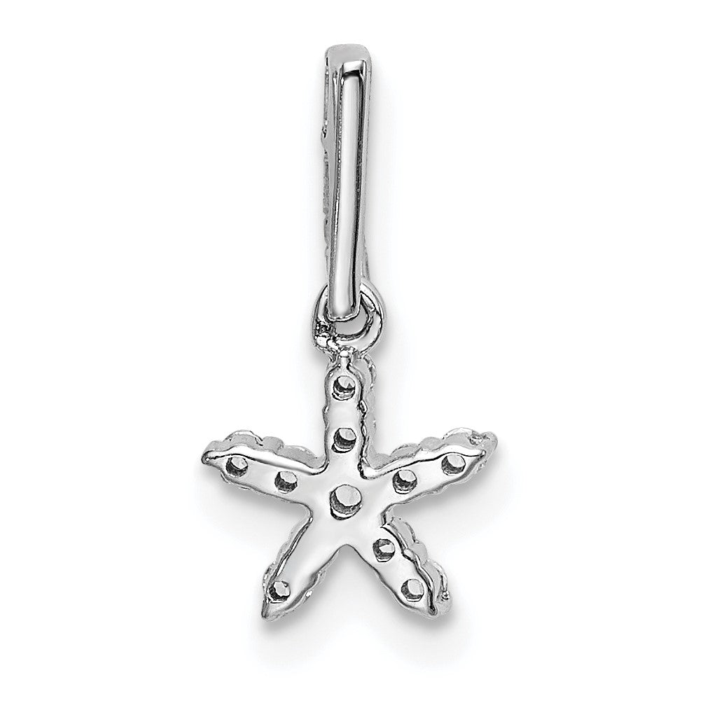 14k White Gold 1/10 carat Diamond Star Pendant