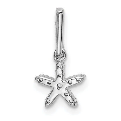 14k White Gold 1/10 carat Diamond Star Pendant