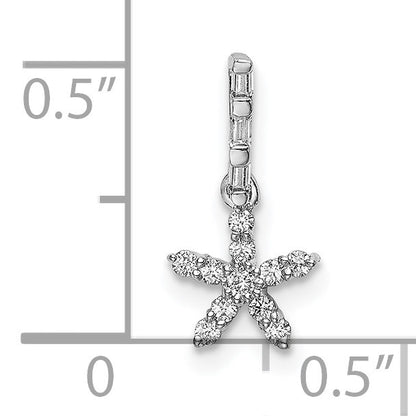14k White Gold 1/10 carat Diamond Star Pendant