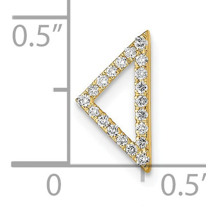 14k Polished 1/10 carat Diamond Triangle Chain Slide