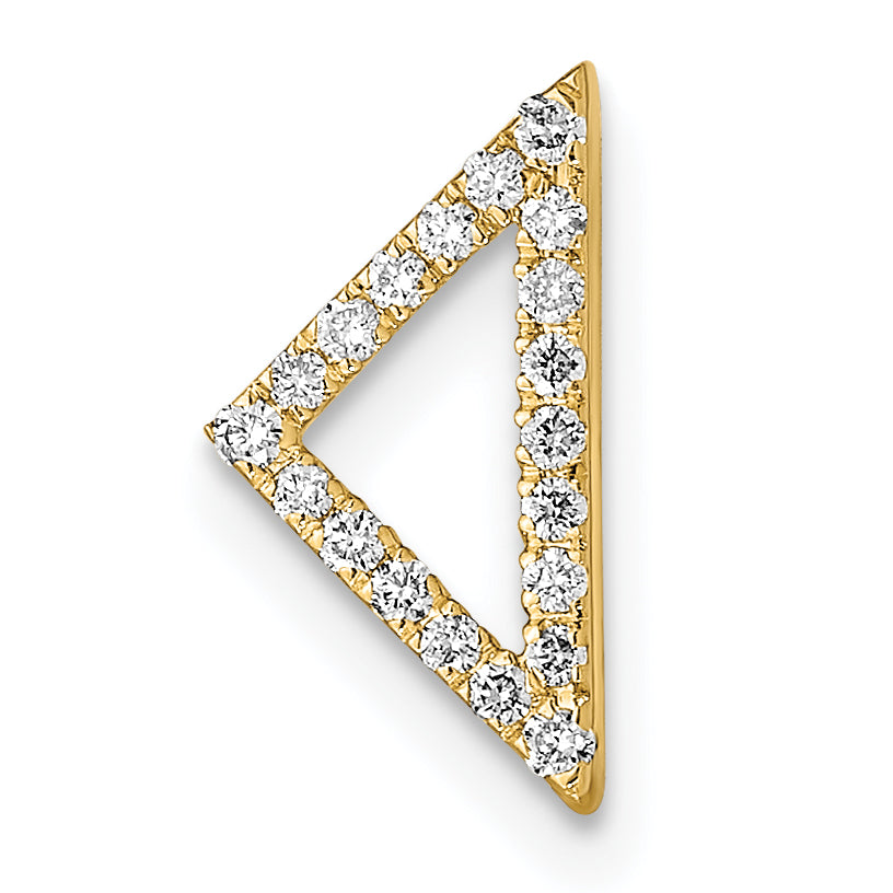 14k Polished 1/10 carat Diamond Triangle Chain Slide