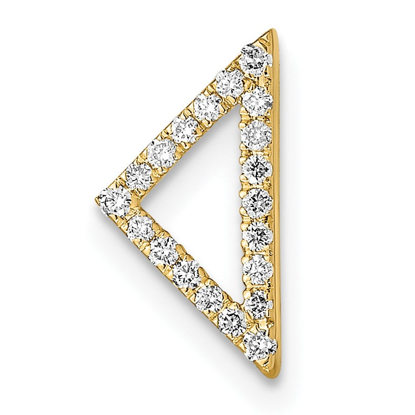 14k Polished 1/10 carat Diamond Triangle Chain Slide