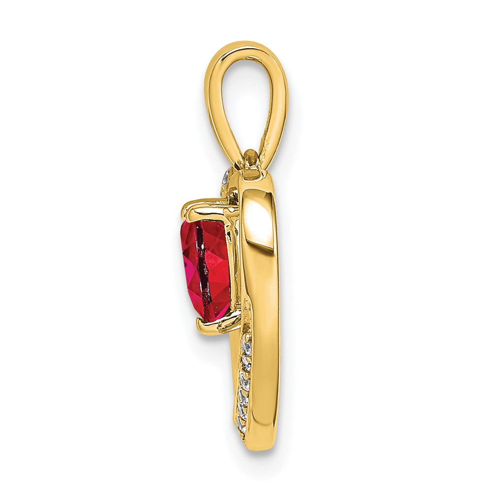 14k Ruby and Diamond Heart Pendant