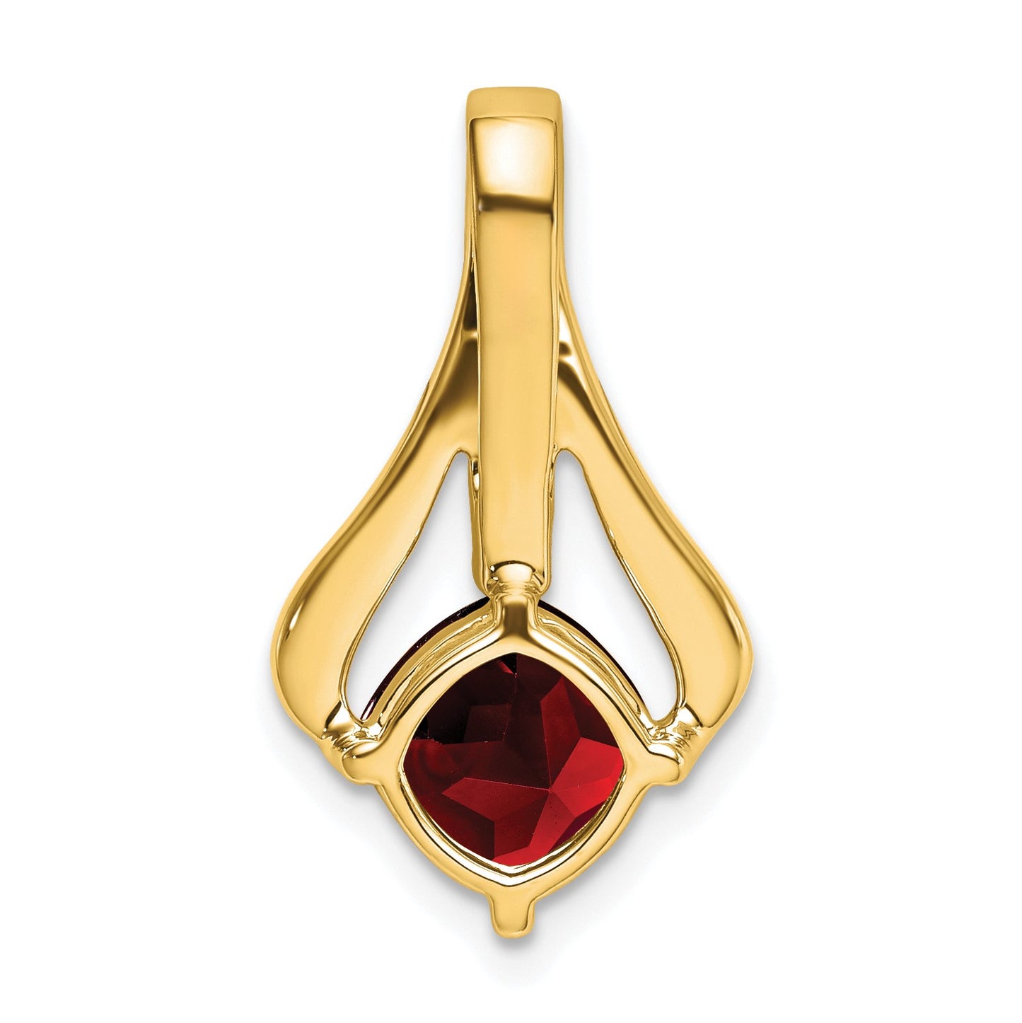 14k 7mm Cushion Garnet and Diamond Pendant Fits up to 4mm Fancy Omega Only