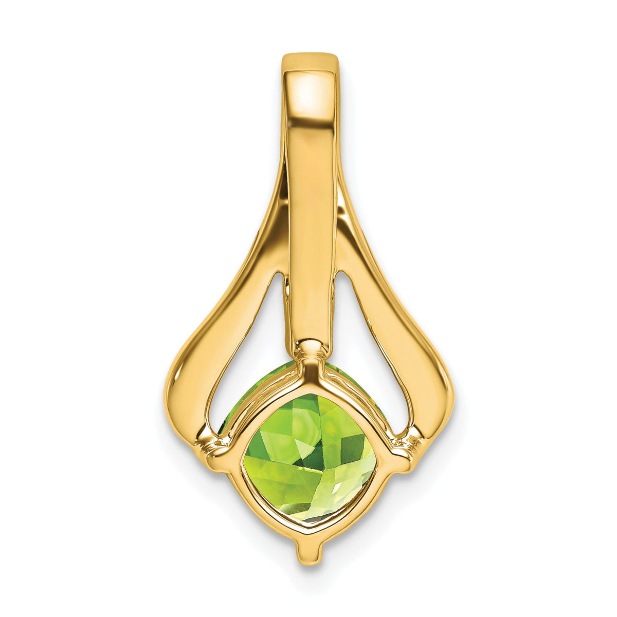 14k 7mm Cushion Peridot and Diamond Pendant Fits up to 4mm Fancy Omega Only