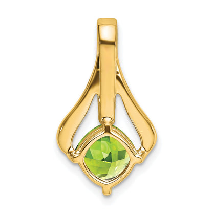 14k 7mm Cushion Peridot and Diamond Pendant Fits up to 4mm Fancy Omega Only
