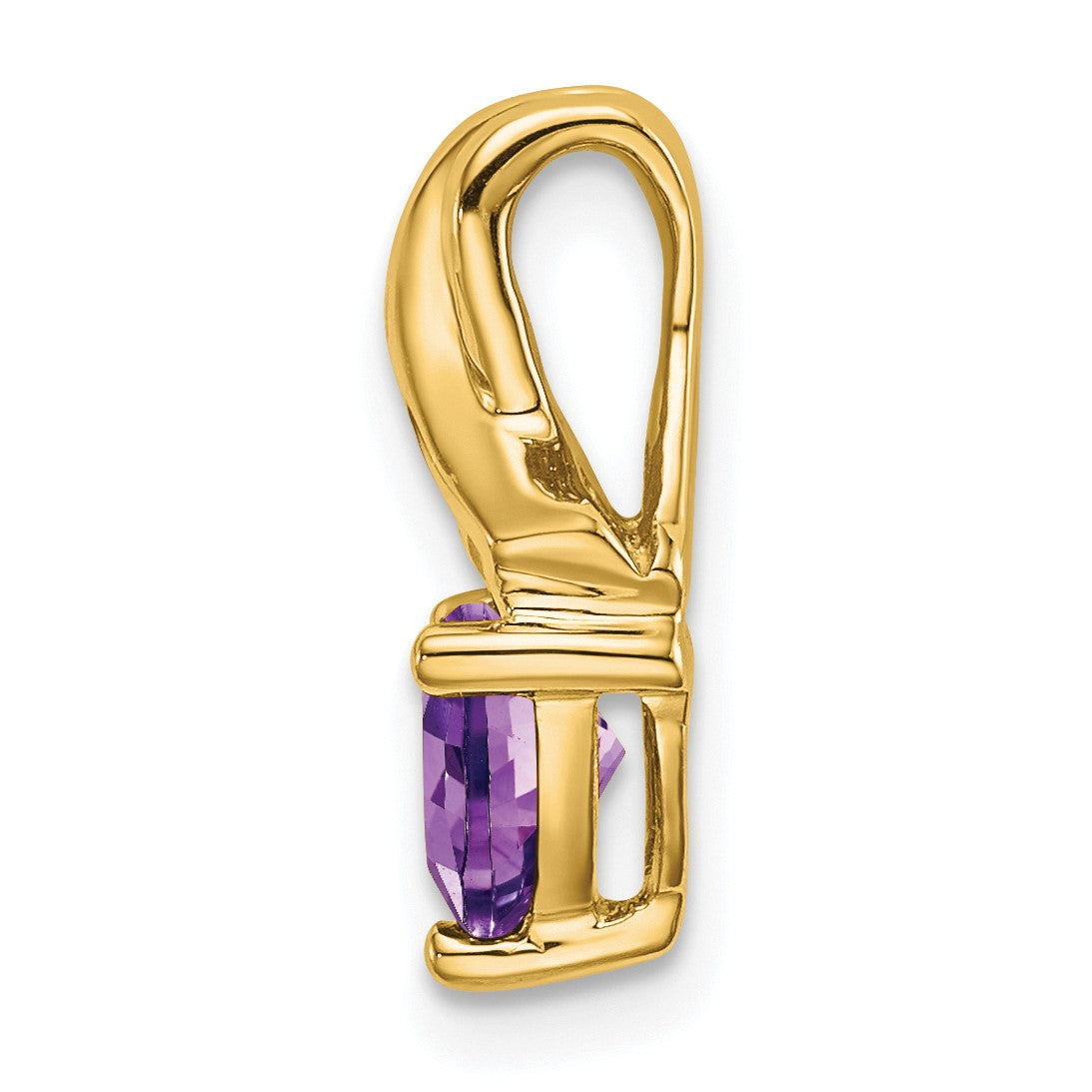 14k 6mm Trillion Amethyst and Diamond Chain Slide