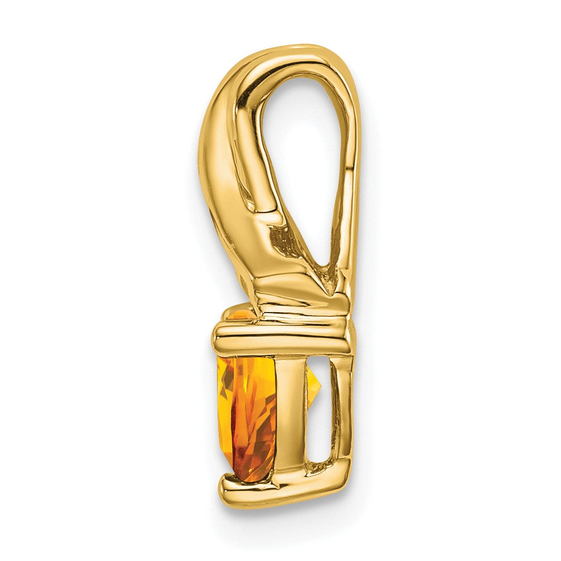 14k 6mm Trillion Citrine and Diamond Chain Slide