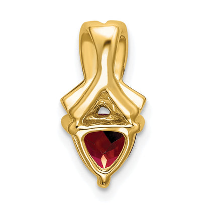 14k 6mm Trillion Garnet and Diamond Chain Slide