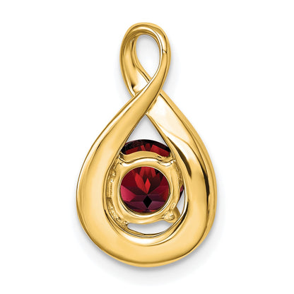 14k 6mm Round Garnet and Diamond Chain Slide
