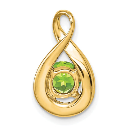 14k 6mm Round Peridot and Diamond Chain Slide
