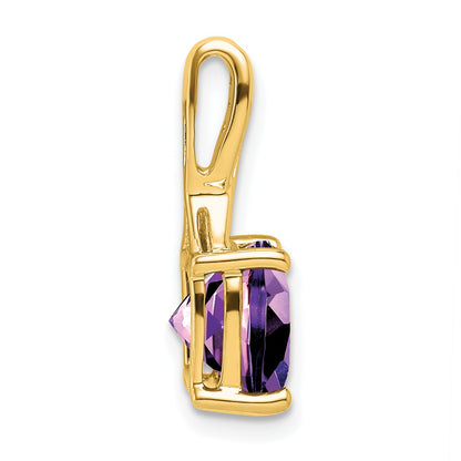 14k 8mm Cushion Amethyst and Diamond Chain Slide