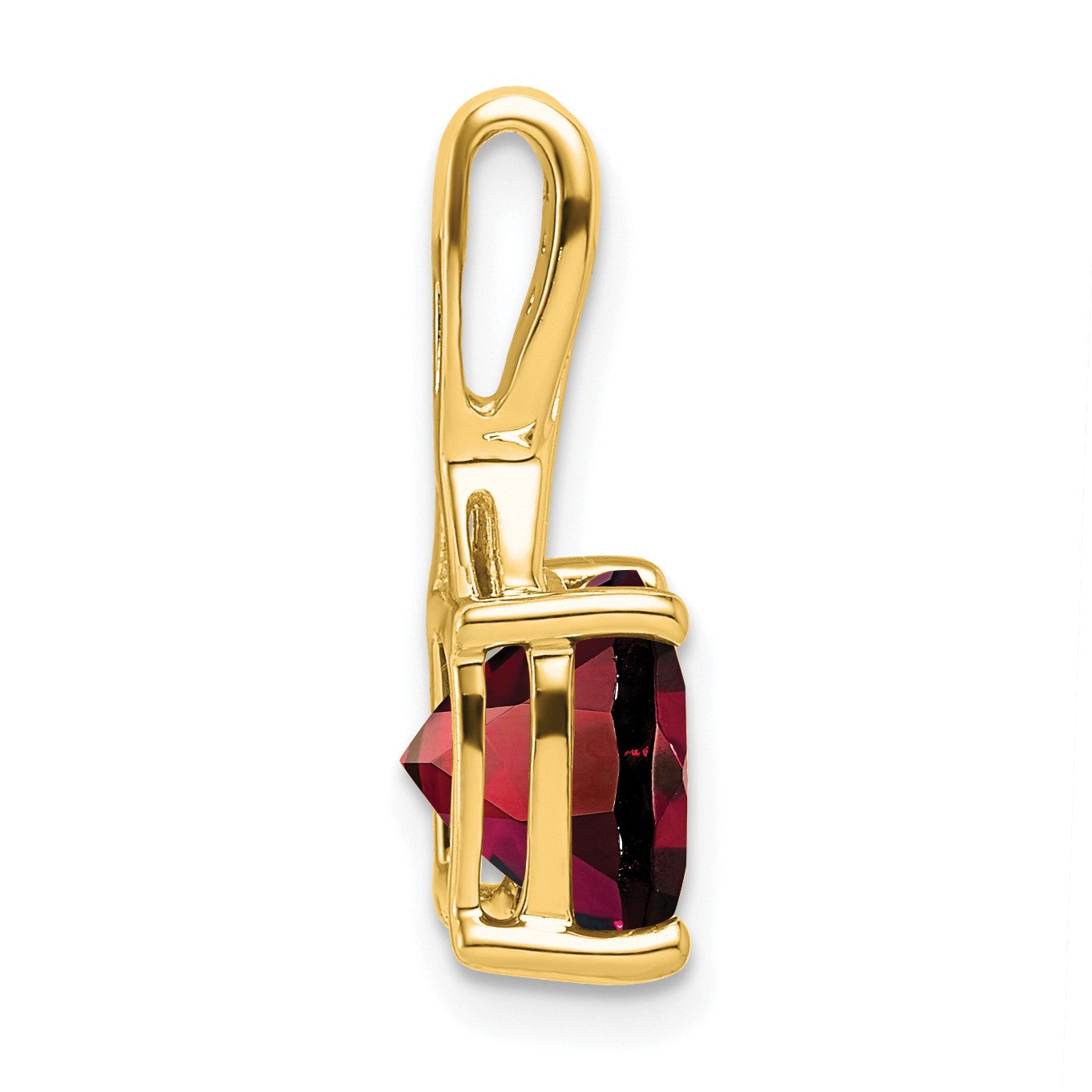 14k 8mm Cushion Garnet and Diamond Chain Slide