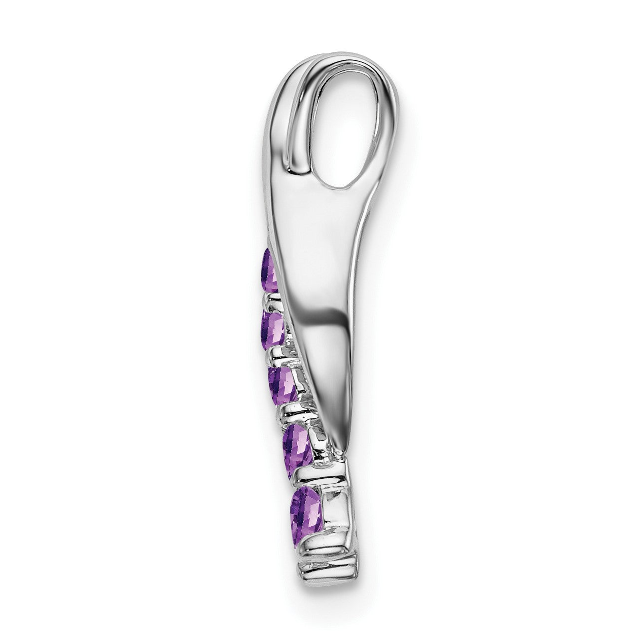 14k White Gold Graduated Amethyst Journey Chain Slide
