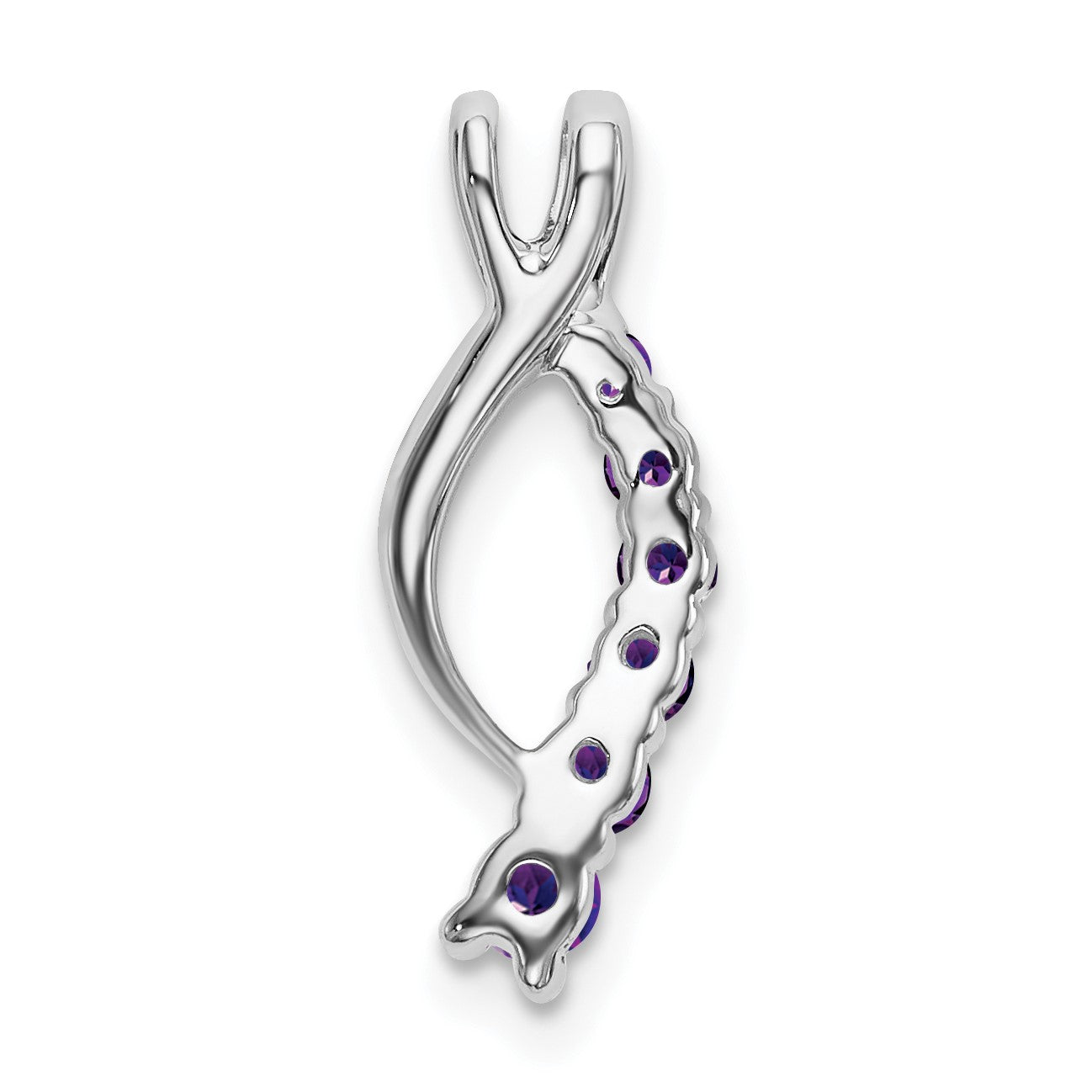 14k White Gold Graduated Amethyst Journey Chain Slide