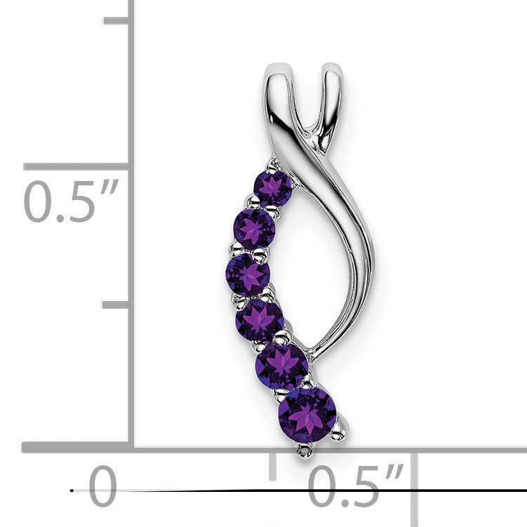 14k White Gold Graduated Amethyst Journey Chain Slide