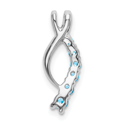 14k White Gold Graduated Blue Topaz Journey Chain Slide