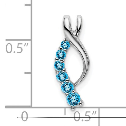 14k White Gold Graduated Blue Topaz Journey Chain Slide