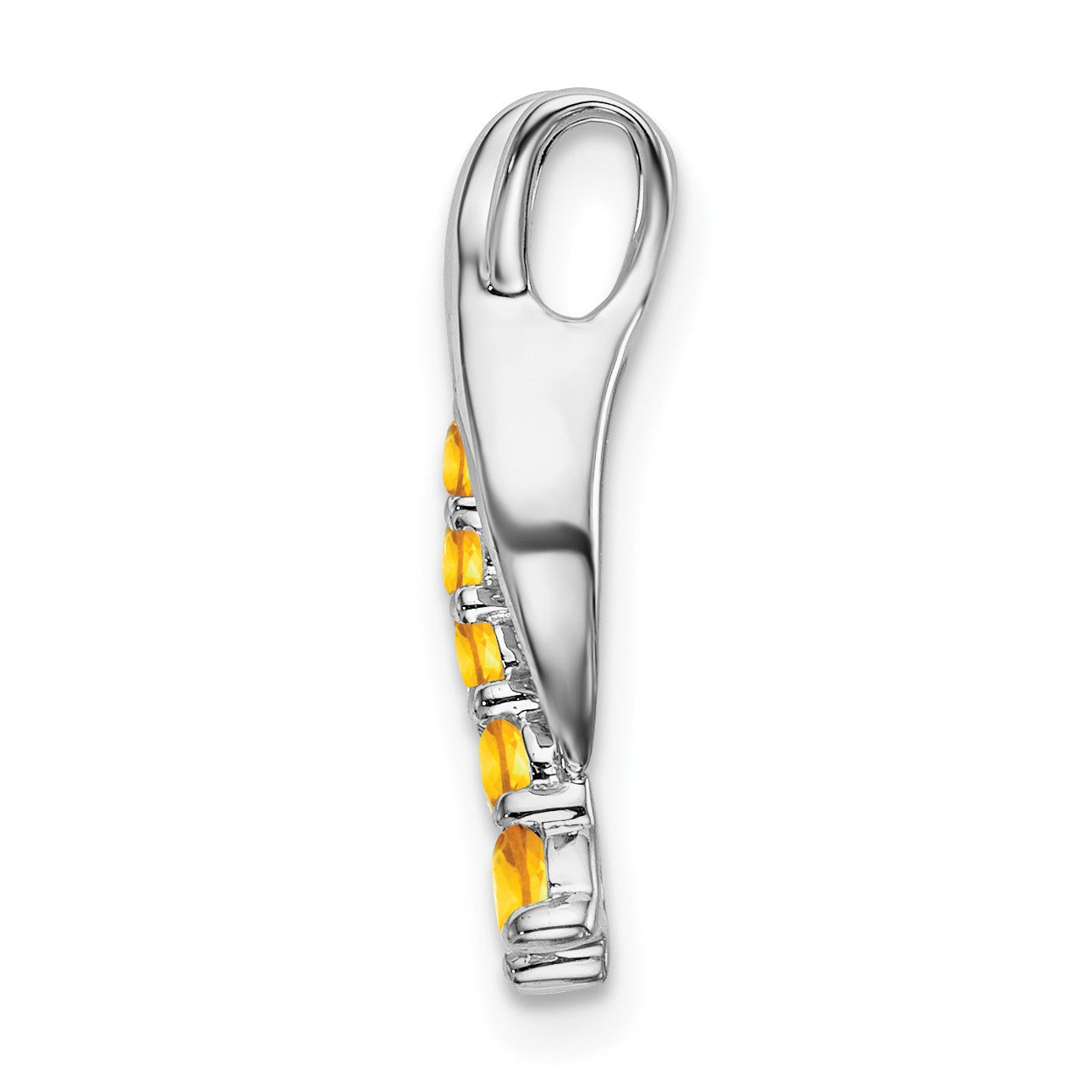 14k White Gold Graduated Citrine Journey Chain Slide