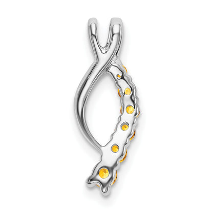 14k White Gold Graduated Citrine Journey Chain Slide