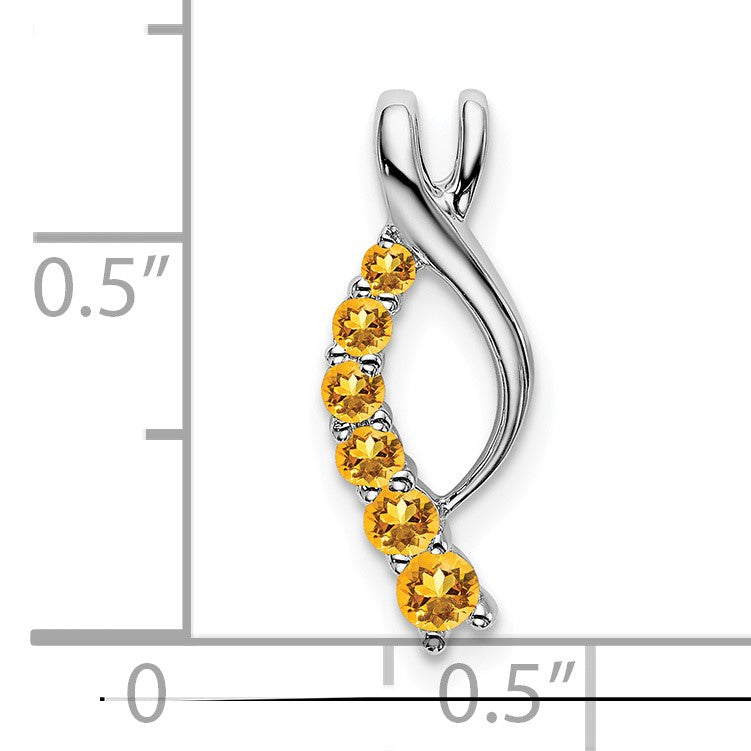 14k White Gold Graduated Citrine Journey Chain Slide