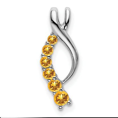 14k White Gold Graduated Citrine Journey Chain Slide