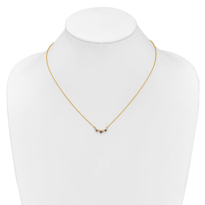 14k Princess Ruby and Diamond 18 inch Necklace