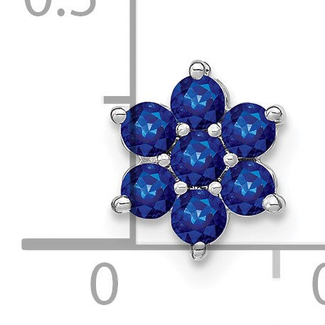 14k White Gold Sapphire Floral Chain Slide