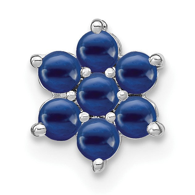14k White Gold Sapphire Floral Chain Slide