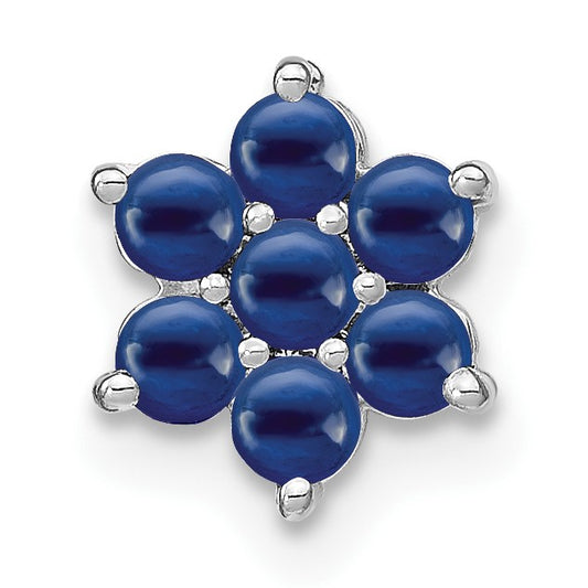 14k White Gold Sapphire Floral Chain Slide