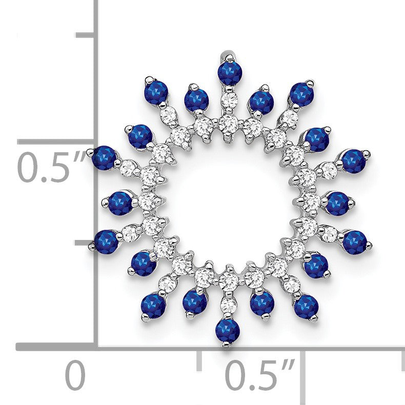 14k White Gold Sapphire and Diamond Snowflake Chain Slide