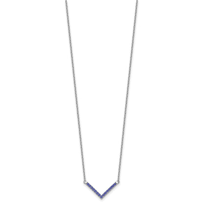 14k White Gold Tanzanite 18 inch V-Necklace