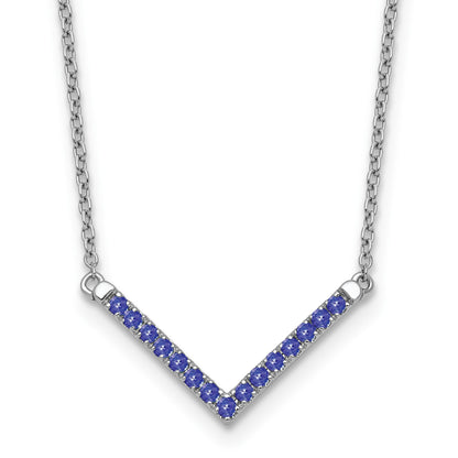 14k White Gold Tanzanite 18 inch V-Necklace